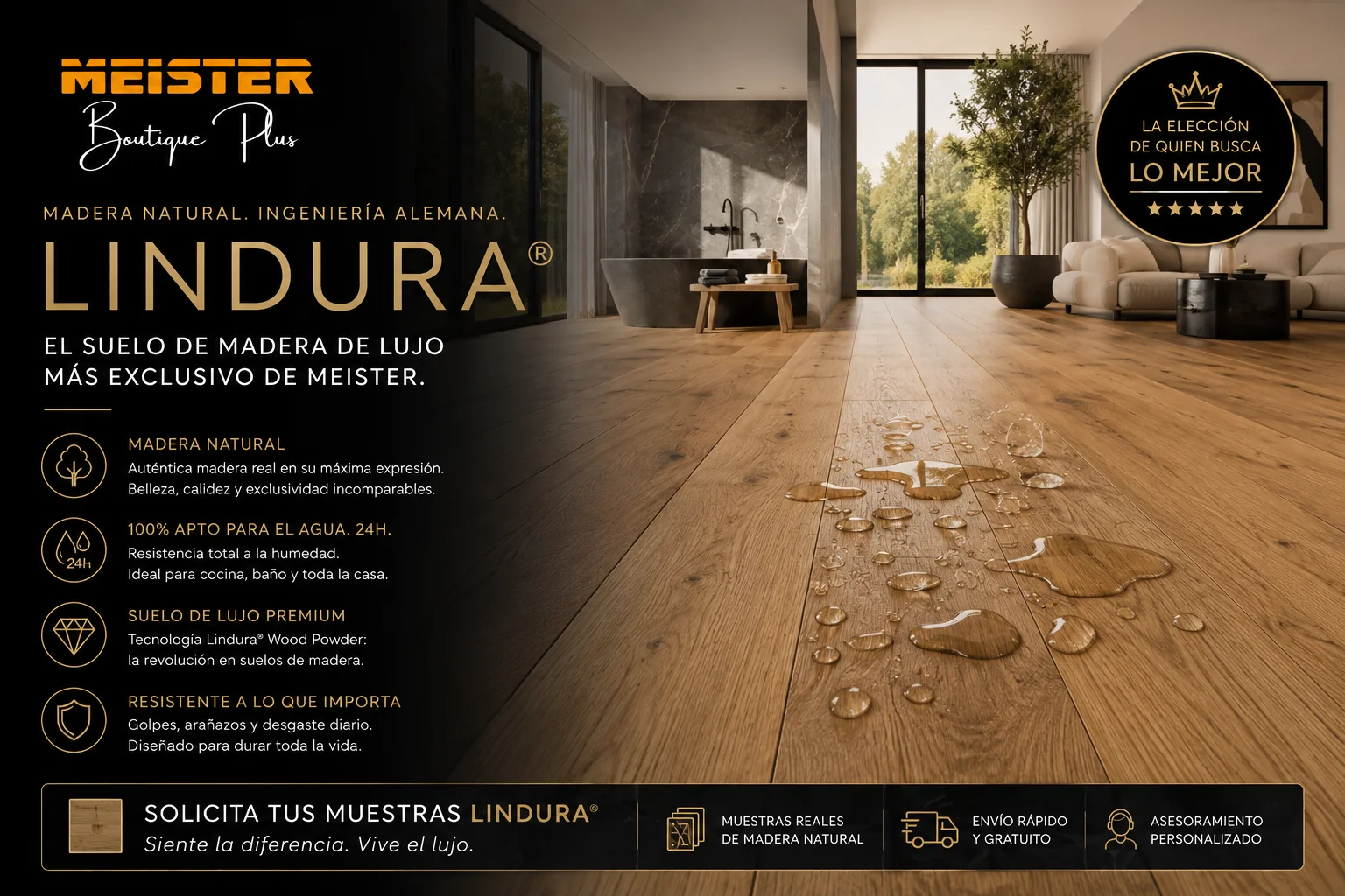 Lindura MEISTER para cocinas, baños y ambientes húmedos